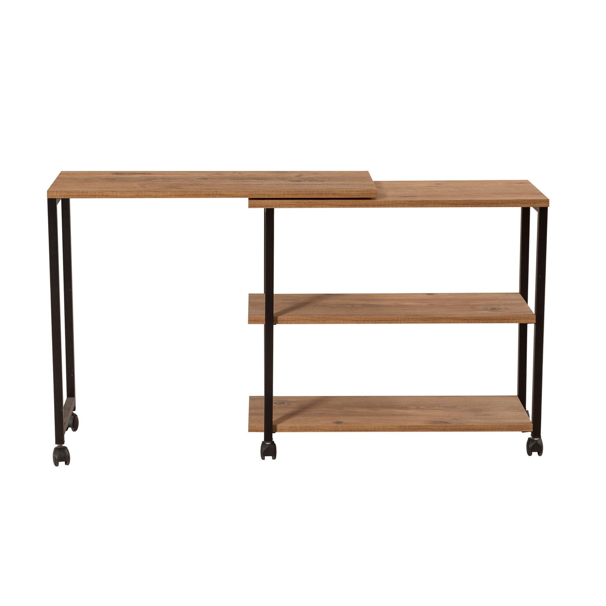 Masuta de cafea Melin cu roti, Negru Stejar, 70x63x76 cm – Adore Home
