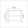 Masuta de cafea Melin cu roti, Negru Stejar , 70 x 63 x 76 cm,