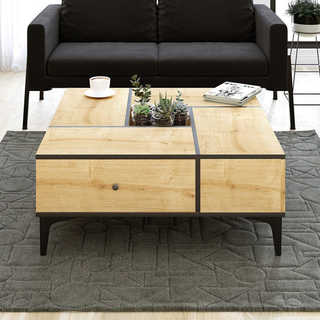 Masuta de cafea Shelfa, Stejar, 105x42x105 cm