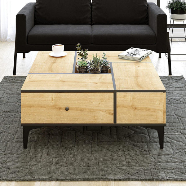 Masuta de cafea Shelfa, Stejar, 105x42x105 cm