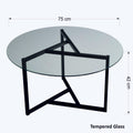 Masuta de cafea Triopa, Transparent, 75x42x75 cm