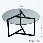 Masuta de cafea Triopa, Transparent, 75x42x75 cm
