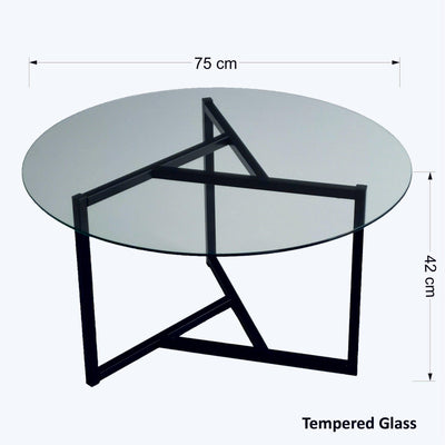 Masuta de cafea Triopa, Transparent, 75x42x75 cm