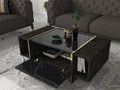 Masuta de cafea Veyron, Negru, 104x38x60 cm