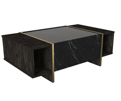 Masuta de cafea Veyron, Negru, 104x38x60 cm