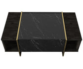 Masuta de cafea Veyron, Negru, 104x38x60 cm