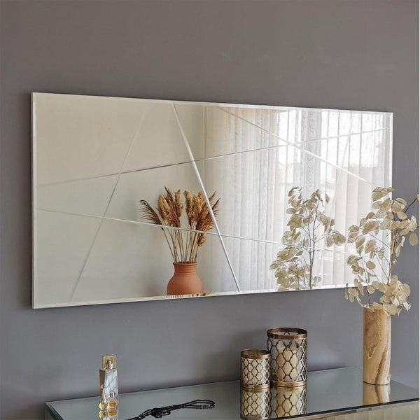 Oglinda decorativa Logon, Argint, Argintiu, 130x62 cm