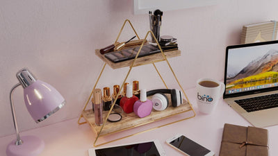Organizator cu Rafturi Cengo, Aur, 38 x 16 x 42 cm