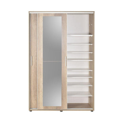 Pantofar Adore Porto cu cuier, 2 usi cu oglinda, 12 rafturi, capacitate 35 perechi incaltaminte, 120 x 212 x 40 Cm