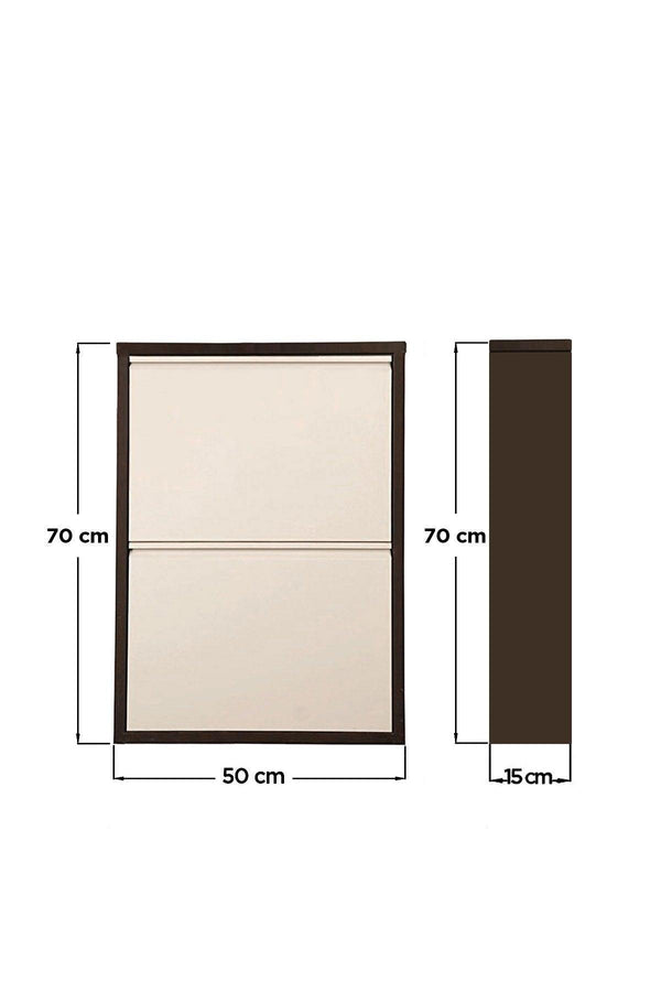 Pantofar Miko, 2 compartimente, Alb - Maro, 50x70x15 cm