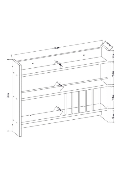 Raft de bucatarie Kolin, alb, 85 x 65 x 15 cm