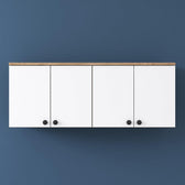 Raft de Bucatarie Nehir cu 4 Usi, Alb - Nuc, 120 X 47 X 42 Cm
