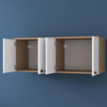 Raft de Bucatarie Nehir cu 4 Usi, Alb - Nuc, 120 X 47 X 42 Cm