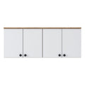 Raft de Bucatarie Nehir cu 4 Usi, Alb - Nuc, 120 X 47 X 42 Cm