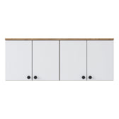 Raft de Bucatarie Nehir cu 4 Usi, Alb - Nuc, 120 X 47 X 42 Cm