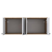 Raft de Bucatarie Nehir cu 4 Usi, Alb - Nuc, 120 X 47 X 42 Cm
