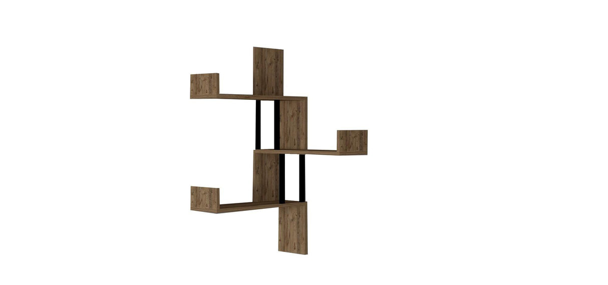 Raft de perete Biat, 3 Rafturi, Stejar, 105 x 60 x 20 cm