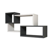 Raft de perete Domino, Antracit / Alb, 91 x 51 x 20 cm