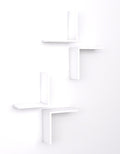 Raft de perete Face 4 Piese, Alb, 29 x 32 x 20 cm