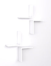 Raft de perete Face 4 Piese, Alb, 29 x 32 x 20 cm