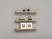 Raft de perete Muca, Stejar, 60 x 2 x 15 cm, 3 piese