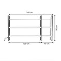 Raft De Perete Raiden cu 3 Rafturi si cadru Metal, Stejar, 140 X 90 X 25 Cm