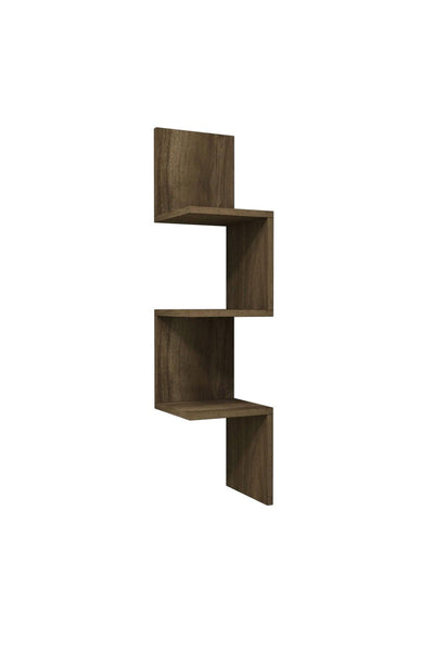 Raft de perete Zikzak, Nuc, 25 x 106 x 25 cm
