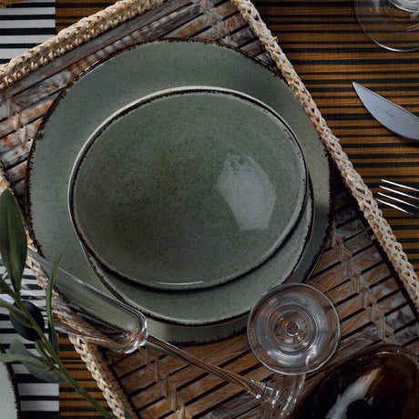 Serviciu de masa, 24 piese,  Portelan, Verde