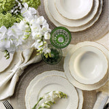 Serviciu de masa, 24 piese, Portelan, Alb - Auriu