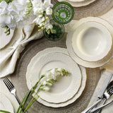 Serviciu de masa, 24 piese, Portelan, Alb - Auriu