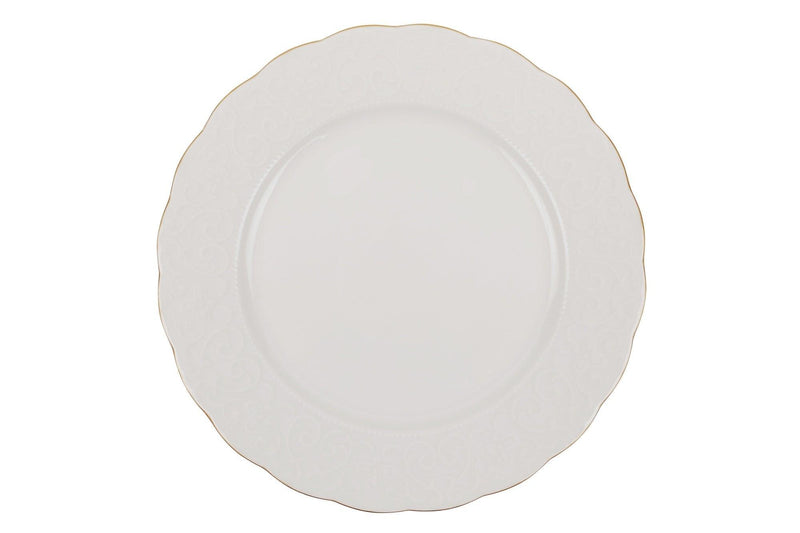 Serviciu de masa, 24 piese, Portelan, Alb - Auriu