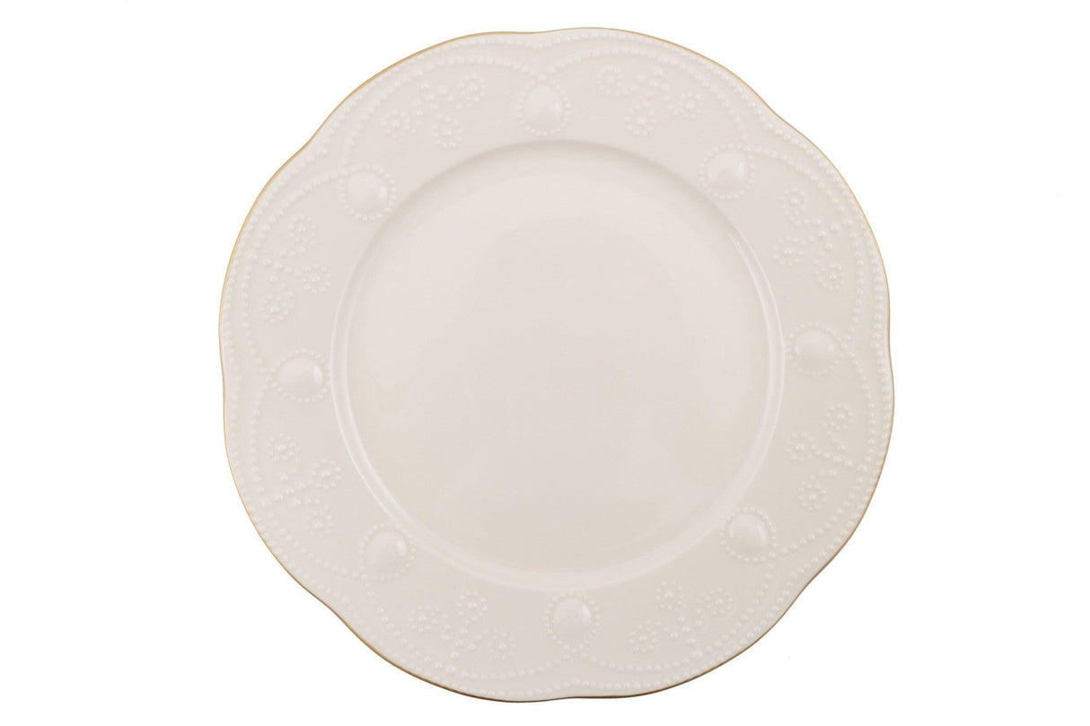 Serviciu de masa, 24 piese,  Portelan, Crem - Auriu