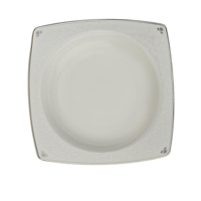 Serviciu de masa, 62 piese,  Portelan, Alb - Argintiu