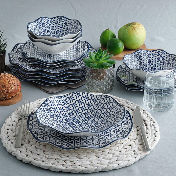 Serviciu de masa Holland, Set 24 piese pentru cina, Portelan, Albastru, 29x28x36 cm