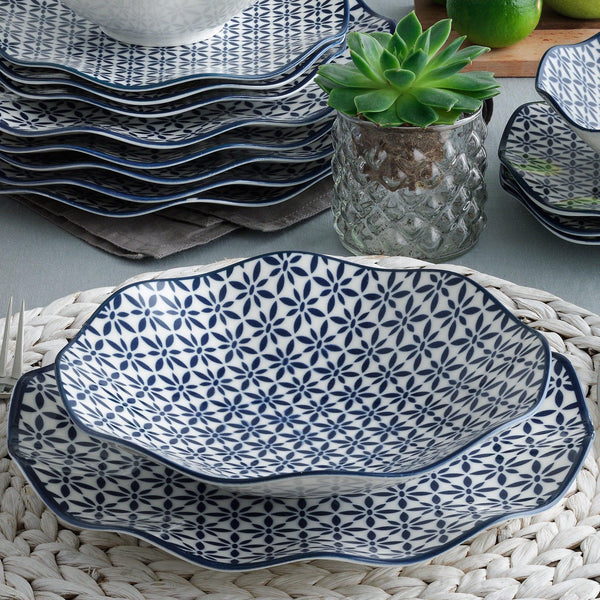 Serviciu de masa Holland, Set 24 piese pentru cina, Portelan, Albastru, 29x28x36 cm