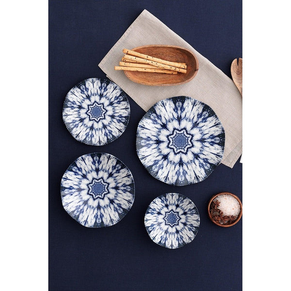 Serviciu de masa, Set 24 piese pentru cina, Portelan, Albastru, 29x28x36 cm