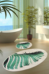Set Covor de baie (2 bucăți), Verde, 50x60 cm