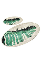 Set Covor de baie (2 bucăți), Verde, 50x60 cm