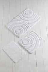 Set Covor de baie (3 bucăți), Alb