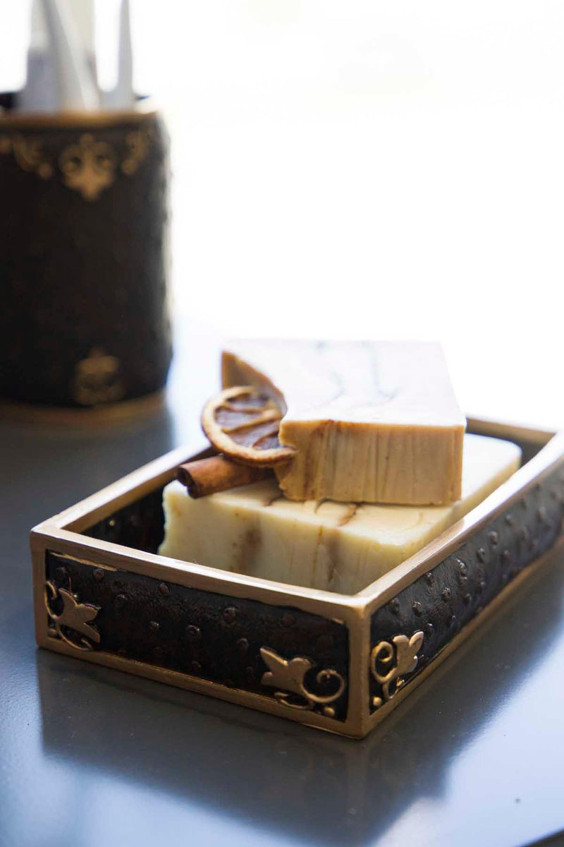 Set de Baie Lux Luxton, Negru, Dozator de sapun, Perie, Suport de periuta de dinti, Sapuniera