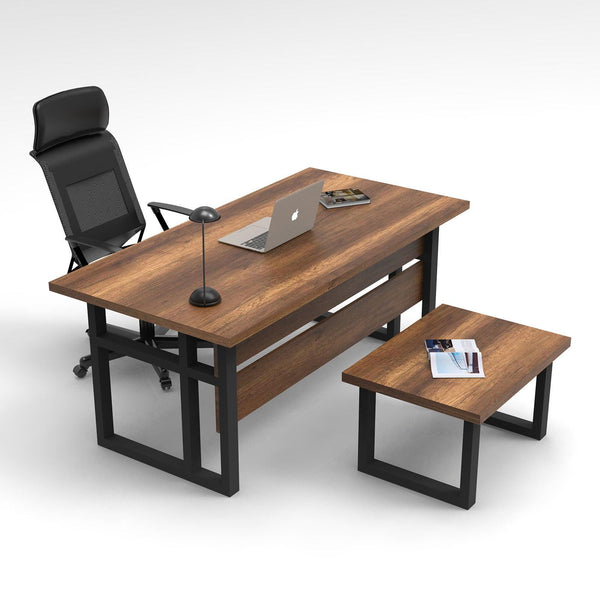 Set de mobilier de birou Heart, Nuc, 2 piese, Birou - masa, 180x90x73 cm