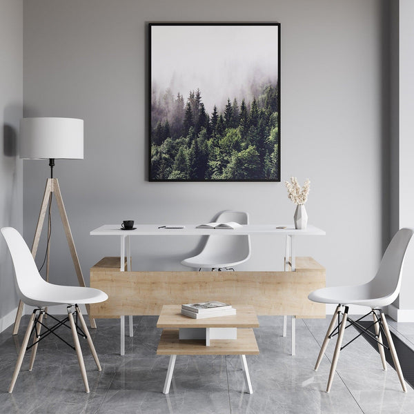 Set De Mobilier De Birou Irony Maxi Set 2 piese, Bej - Maro, 140x74x60 cm