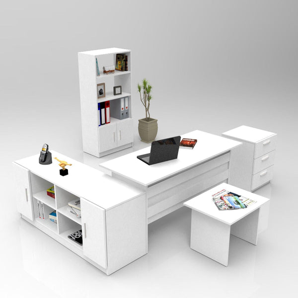 Set mobilier de birou Linta, 5 piese, 140x74x60 cm