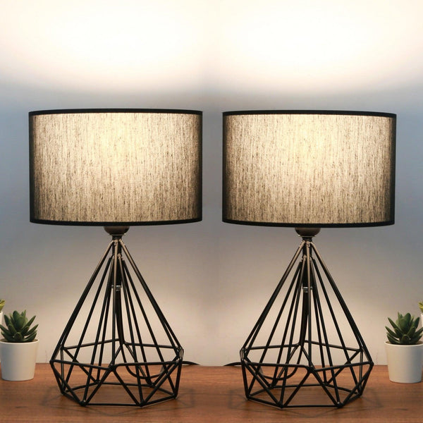 Set Lampă De Masă (2 Bucăți) Taylor, Negru, 24x15x41 cm