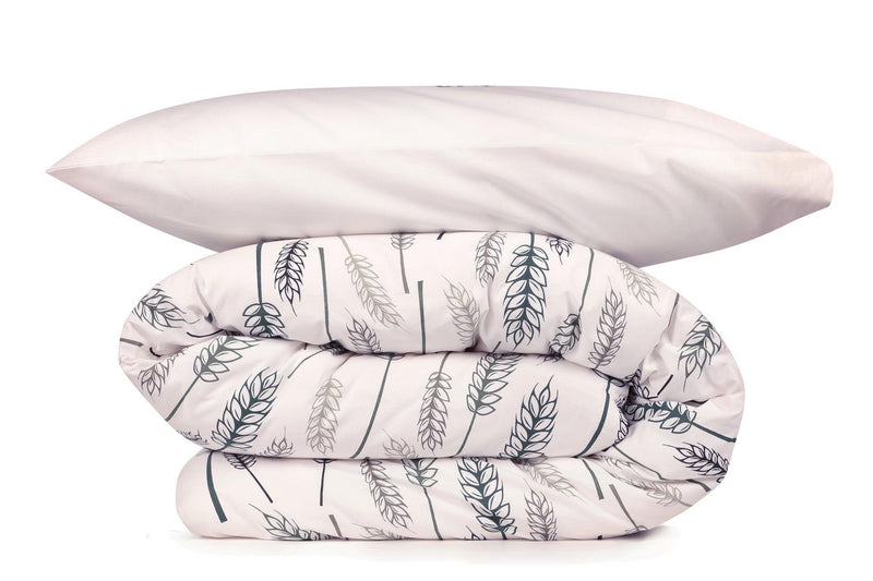 Set Lenjerie de pat double, 100% Bumbac Ranforce, Alb, 220x200 cm, detaliu produs