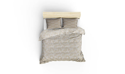 Set Lenjerie de pat double, 100% Bumbac Ranforce, Crem, 220x200 cm, imagine suplimentara