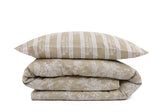Set Lenjerie de pat double, 100% Bumbac Ranforce, Crem, 220x200 cm, detaliu produs