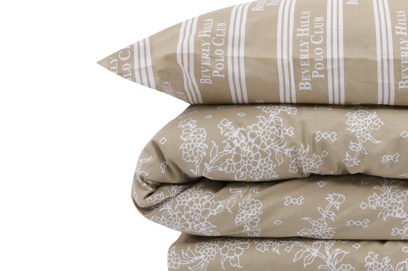Set Lenjerie de pat double, 100% Bumbac Ranforce, Crem, 220x200 cm, perspectiva suplimentara