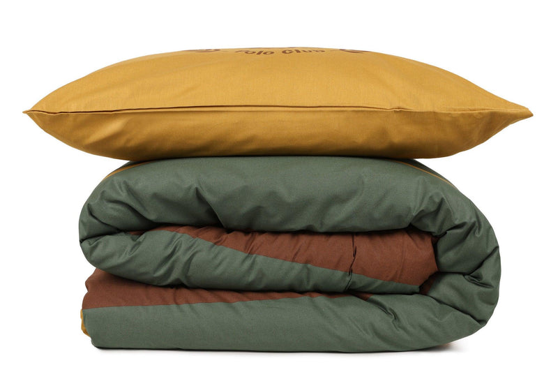 Set Lenjerie de pat double, 100% Bumbac Ranforce, Galben, 220x200 cm, detaliu produs