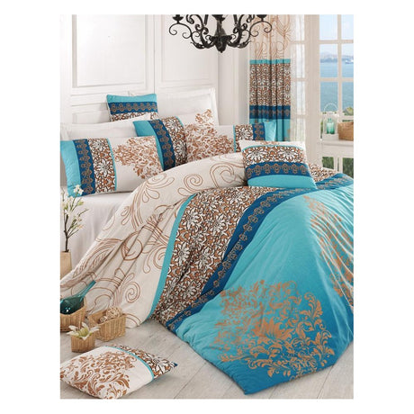 Set Lenjerie de pat double, Turcoaz, 220x200 cm